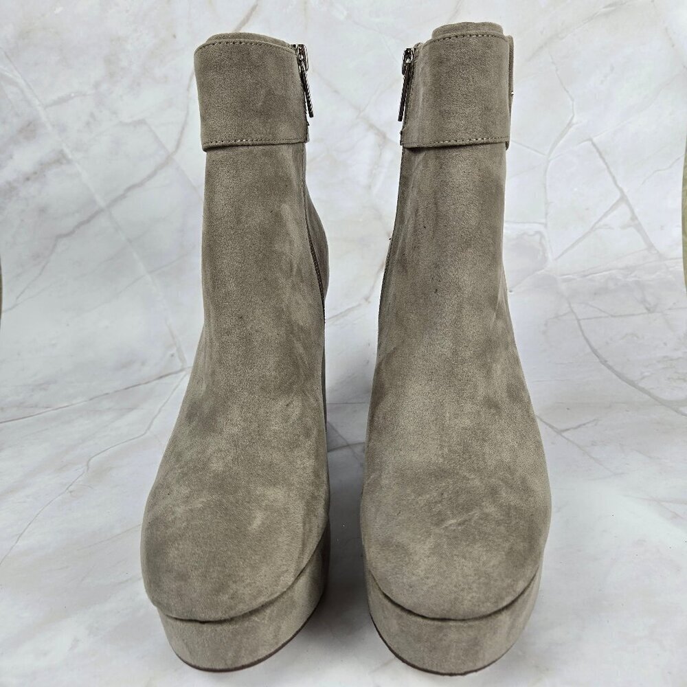 Circus Sam Edelman Alie Size 8M Flint Grey Platform Booties Suede Leather NWT - Picture 4 of 16
